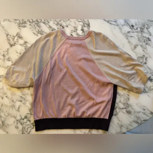 EUC MONROW Colorblock Knit Top – Soft Pink & Neutral – Size M Size M