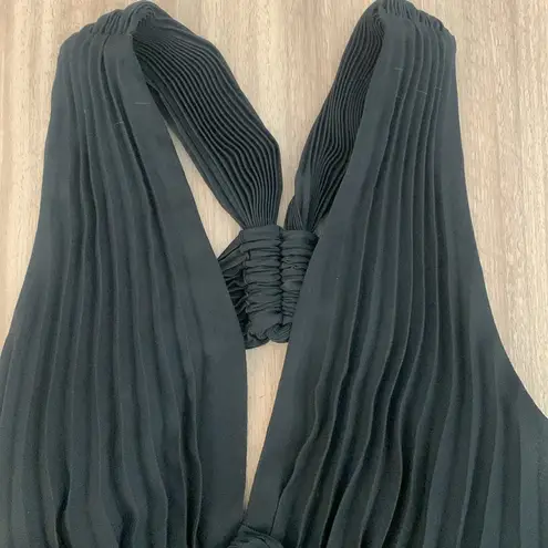 ALC Frank A.L.C. Everly Gown - Size 6 - Dark Navy Pleated Long Maxi Formal Dress