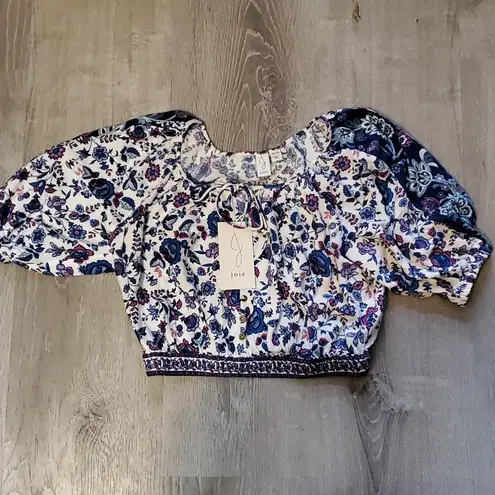 Joie NWT  Smocked Hem Floral Crop Top XS