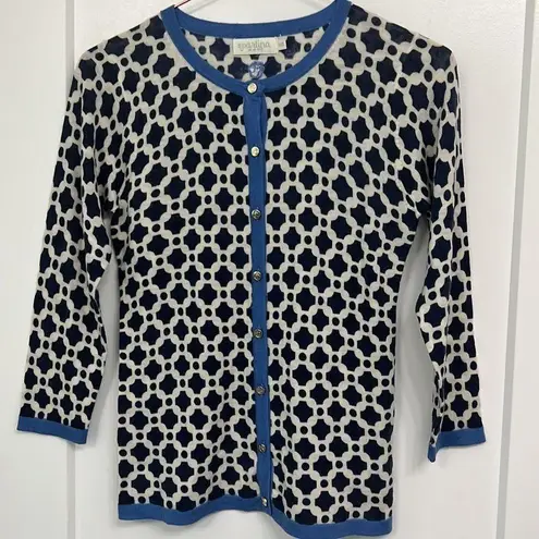 Spartina 449 New diamond and argyle wool cardigan sweater size XXS