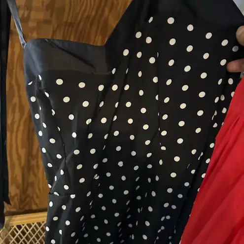 Elegant Black and White Polka Dot Dress