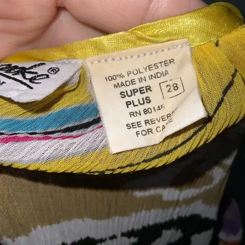 Erica Brooke Short Sleeve Vibrant Bold Yellow Multicolor Blouse 28