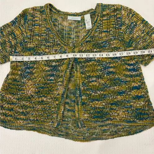 JH Collectibles Grunge Green Forest Fairy Gobblin Cropped Crochet Cardigan Large