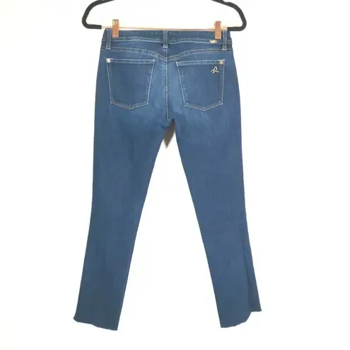 DL1961  Womens Toni High Rise Cropped Stitch Raw Hem Blue Denim Jeans Size 26