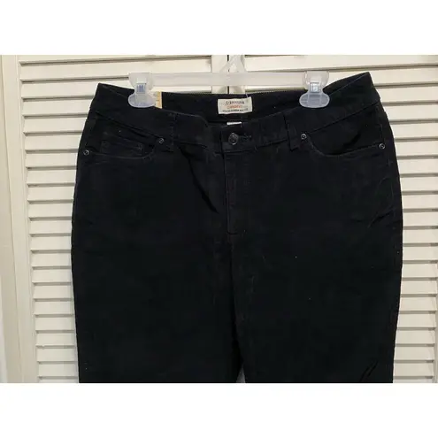 st. john's bay  Corduroy Pants Size‎ 14 Stretch Black Boot Cut Slender Mid Rise NWT