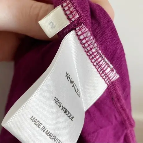 Whistles • Magenta Berry Ruched Neck Blouse Size 2