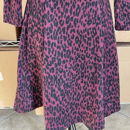 Beach Lunch Lounge Dress Sz Small Leopard Animal Print Safari Boho Fall Autumn