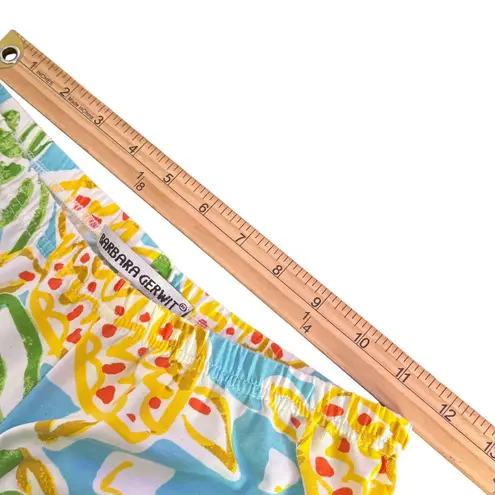 Barbara Gerwit Turtle Palm Tree Print Pull On Pants Size‎ S Colorful Resort Wear Blue - Image 8