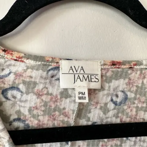 Ava James  | Colorful Floral Peplum Waist Blouse Size Petite Medium