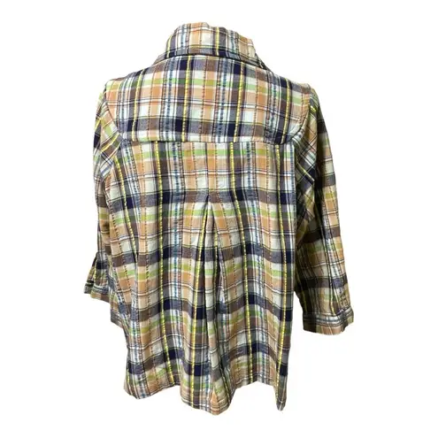 Art and Soul Plaid Swing jacket size 1X Blue