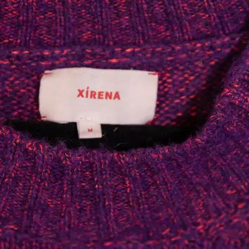 Xirena Dillan Knit Stretch Crew Neck Pullover Long Sleeve Sweater Purplemoon M