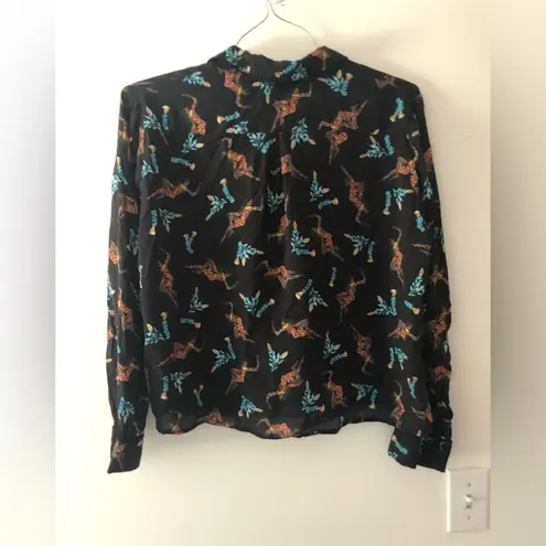 Rixo Austin Pajama TOP ONLY in Floral Goddess Print Black Size Small