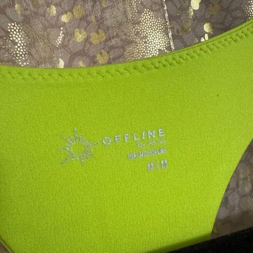 Aerie  OFFLINE Real Me Hot Stuff Shorts Romper Neon Green Medium NWT