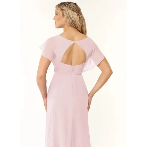 Azazie Rylee Rose Petal Bridesmaid Dress Back Cutout Pleated Bodice Custom Size