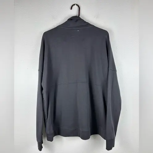 Allfenix Women's XL Sweater Dark Gray Charcoal Pullover Quarter Zip Sweatshirt