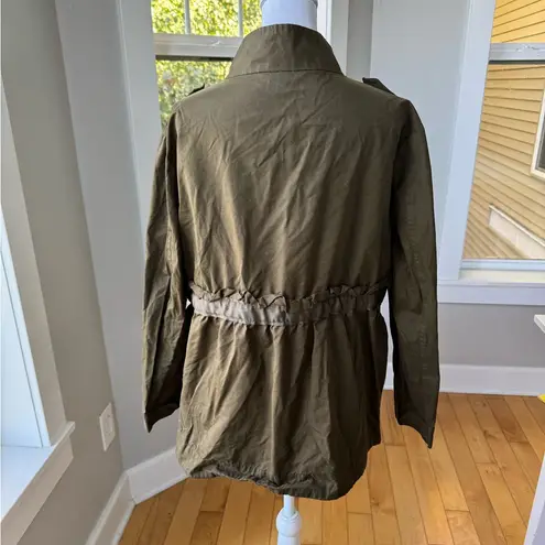 Simply Vera Vera Wang Olive Green Trench Coat Anorak Utility Jacket Petite XL