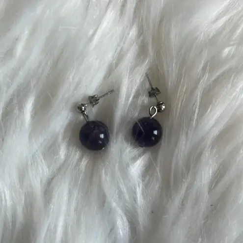 Purple Spiral Energy real stone jewelry set