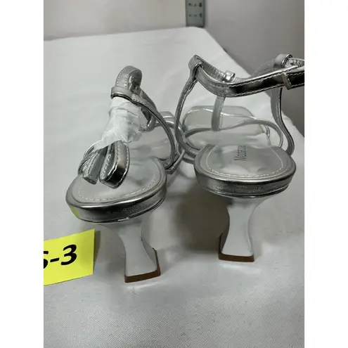Womans NWOT Modatope Strappy Open Toe Slingback Formal Sandals 10 Silver