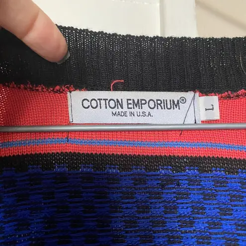 Cotton Emporium Blue and Pink Knit Cardigan