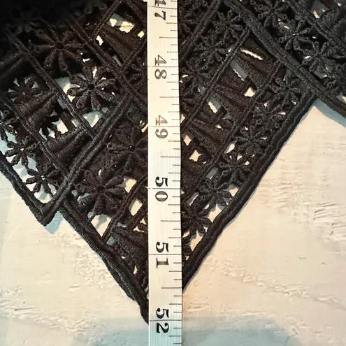 Self Portrait SELF-PORTRAIT Black Abstract Triangle Lace Midi Dress Size US 2