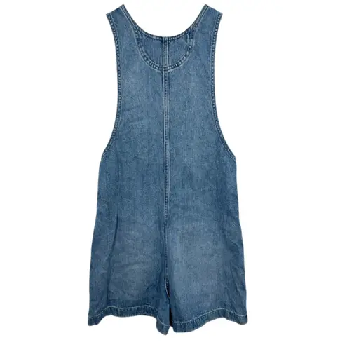 Madewell  Scoopneck Denim Shortalls Chambray Blue XXS Button Front Patch Pockets