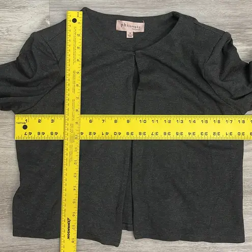 Philosophy  Dark Gray Cropped 3/4 Sleeve Cardigan Size Small