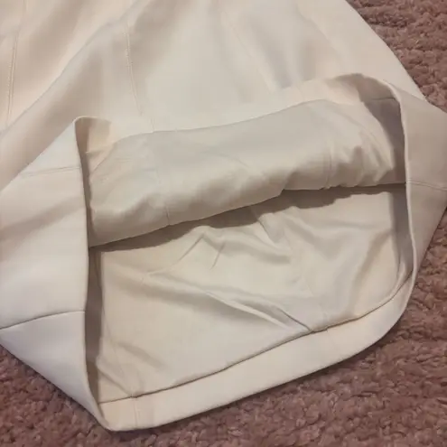 Meshki Maci Crepe Mini Dress Light Beige Fully Lined Womens Size Small