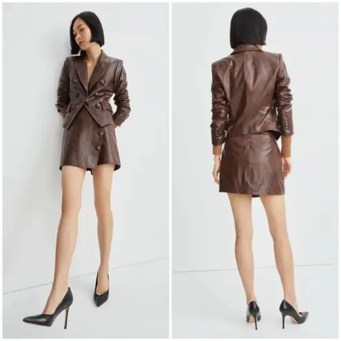 Veronica Beard 💕💕 Cooke Vegan-Leather Dickey Jacket ~ Chicory Brown 2 NWT