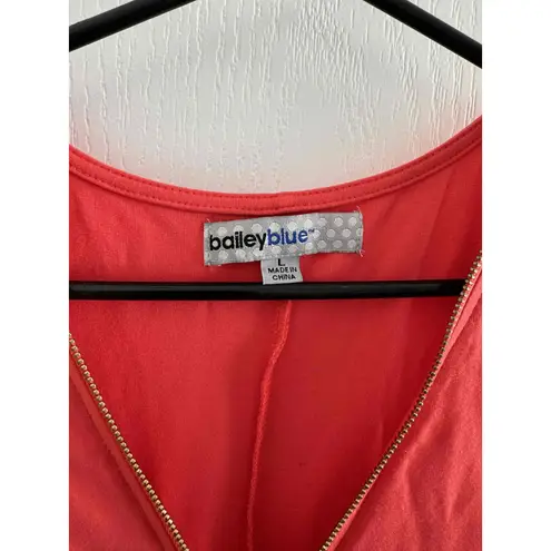 Bailey blue Red/Orange Sleeveless Zippered Neck Skater Womens Dress L(runs small)