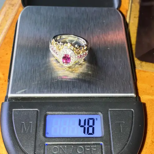 Natural Ember Garnet Sterling Silver Ring Size 6