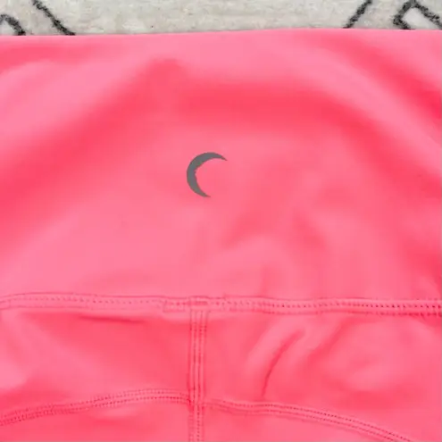 Zyia Active Neon Coral Flower Power Luxe Hi Rise 7/8 Legging Size 8-10