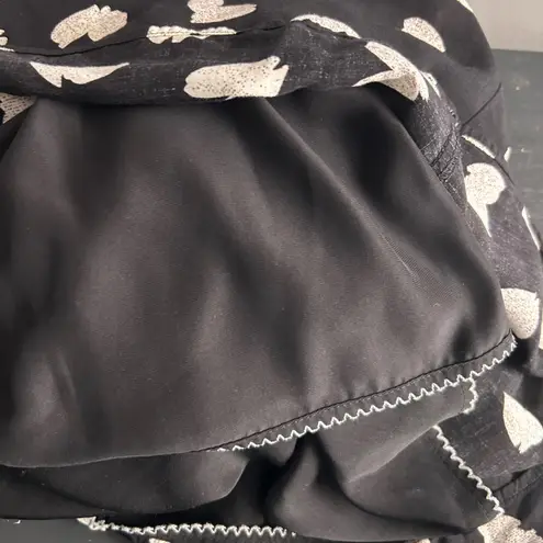 Maeve Anthropologie Dress Small White Heart Feminine French Girl Neutral Fall Black