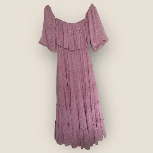 MISA Los Angeles Misa | Cassandra Off-Shoulder Tiered Maxi Dress | Size XS (Fits S) | NWT