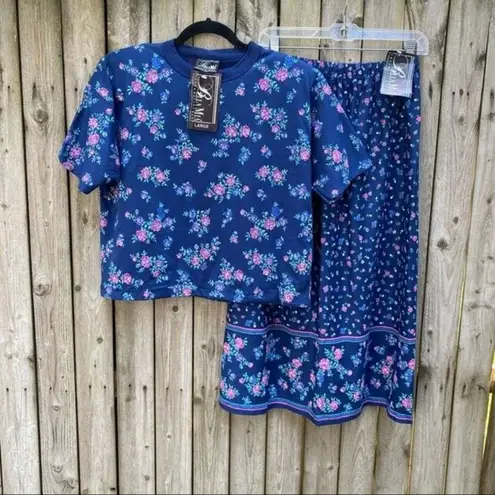 Unique Vintage New Vintage Bella Mia Maxi Skirt Shirt Set Large