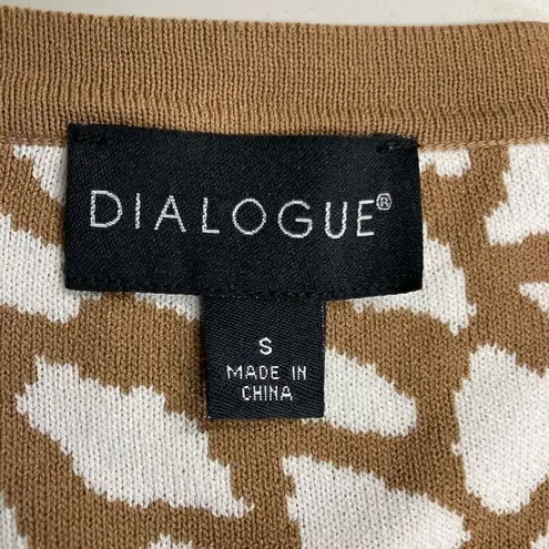 Dialogue , Animal Print, Women’s Cardigan, Tan & White