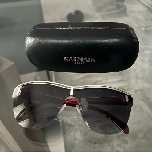 Balmain Sunglasses with Red Frames 70MM + Case New w/Tag Retail $325