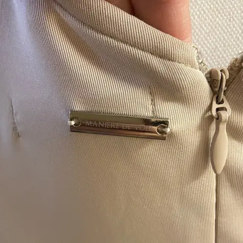 Maniere De Voir bodysuit faux leather long sleeves Medium