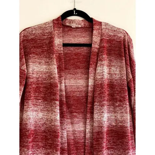 Wonderland by Orange Size Medium Sweater Cardigan Duster Red White Long Sleeve
