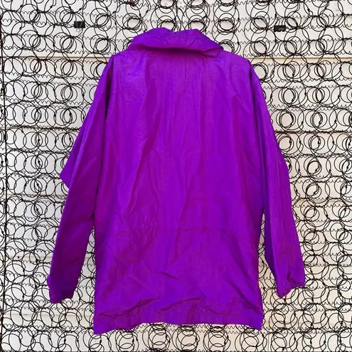 Vintage 90s SERAC purple nylon oversized windbreaker with roll up hood Size M