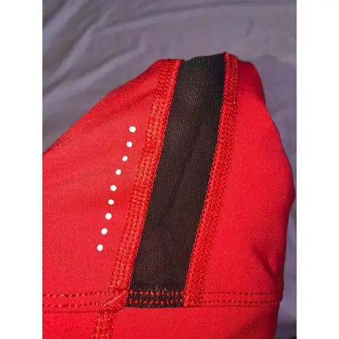 Virus Leggings Size XS Red 26" Black Mesh Accents Drawstring Pocket Yoga Gym