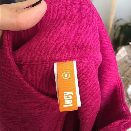 Lucy quarter zip hot pink long sleeve top size S