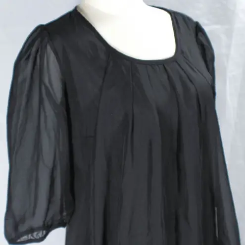Y2K Gothic Black Chiffon Pleat Mini Dress AHS Coven Style Size M