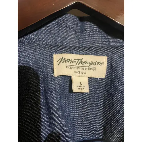 Nomi Thompson Embroidered Patchwork Denim Jacket Multicolor Floral Appliqué L Blue Size L