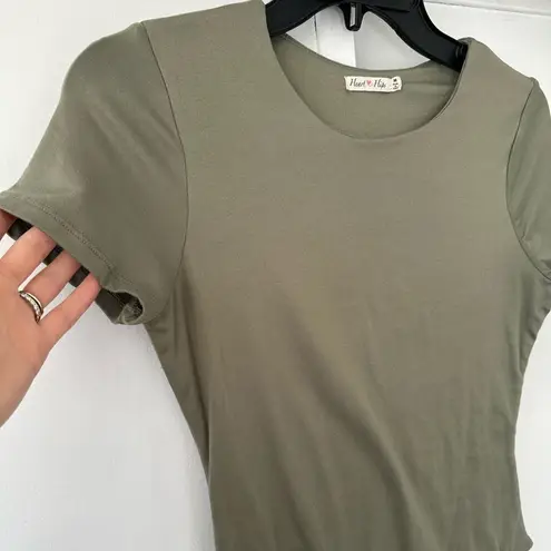 Heart & Hips Double Lined Dark Green Body Suit Tee