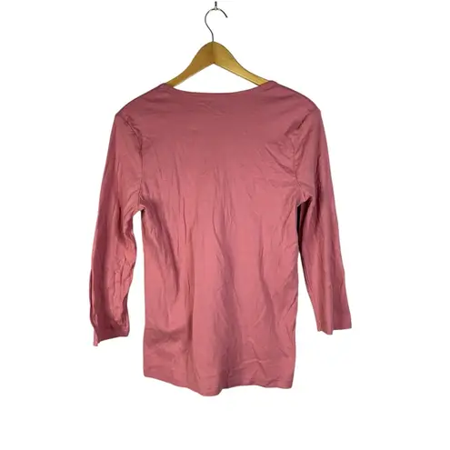 Coquette Whimsical Romantic Peach Architect Form Fit Ribbed Long Sleeve Top XL Pink thumbnail 2