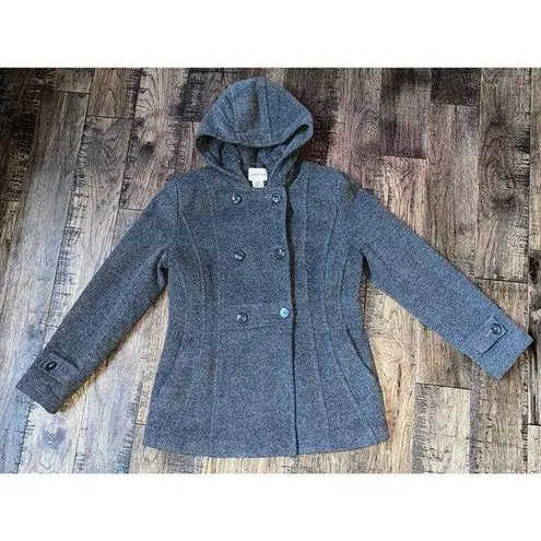 st. john's bay  Pea Coat Women Medium Wool Blend Double‎ Breasted