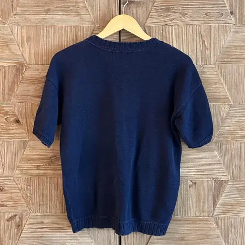 United States Sweaters Womens Navy Blue Sweater Floral Embroidery Size M Size M