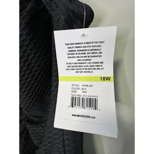 Maxine of Hollywood Spa Suit Swimsuit Ruched Women's Size 18 Black NWT