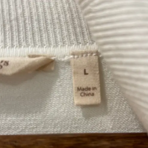 Soft Surroundings Lightweight Turtleneck Sweater Size Large Ivory Tunic Length