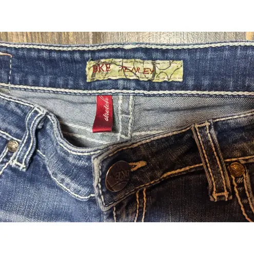 BKE Tenley Crop Capri Jeans Medium Wash Low Rise Stretch Bling Pockets Women 29